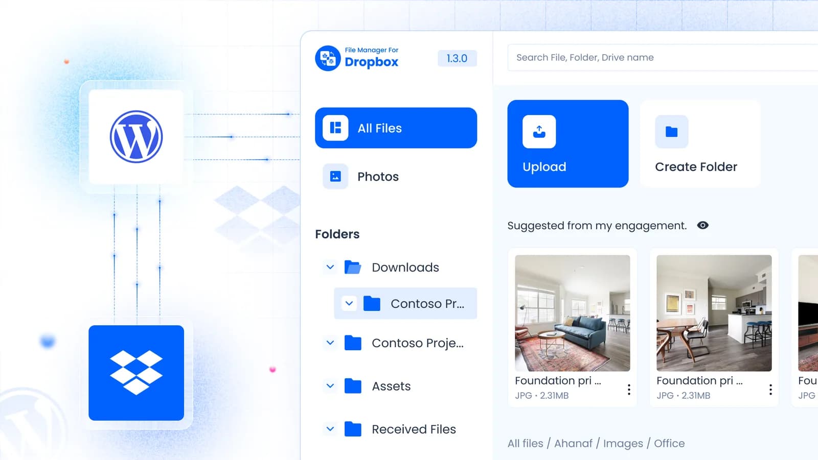 Dropbox product interface