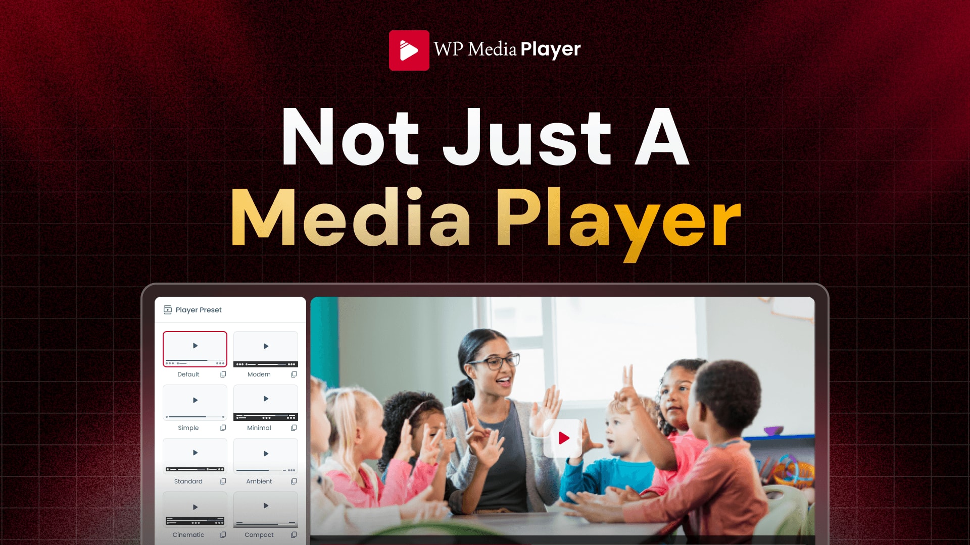 WP Media Player product interface