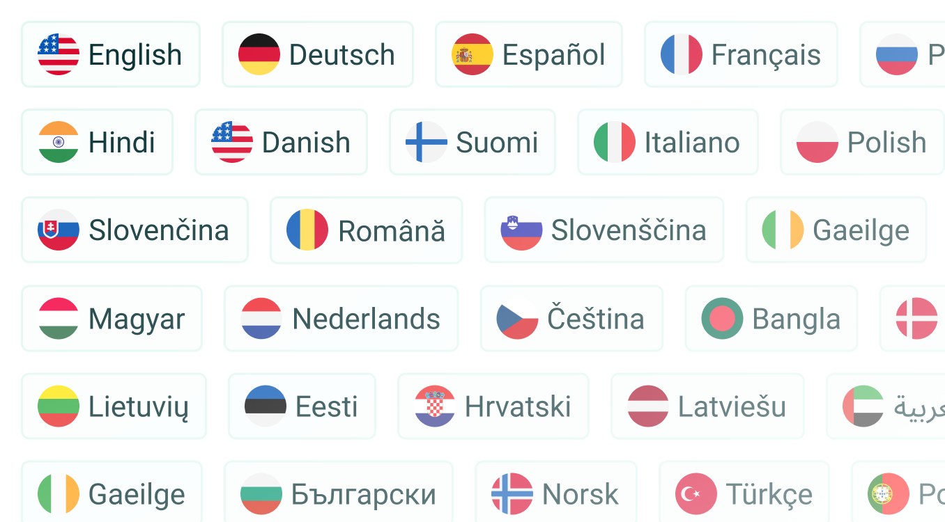 Accessiy language support for over 34 languages