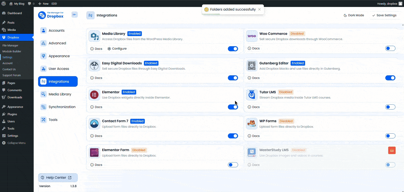 Add Dropbox Files to the Easy Digital Download Product