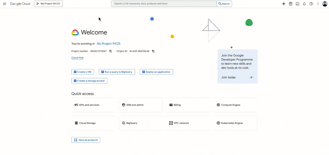 Create a New Project in Google Cloud