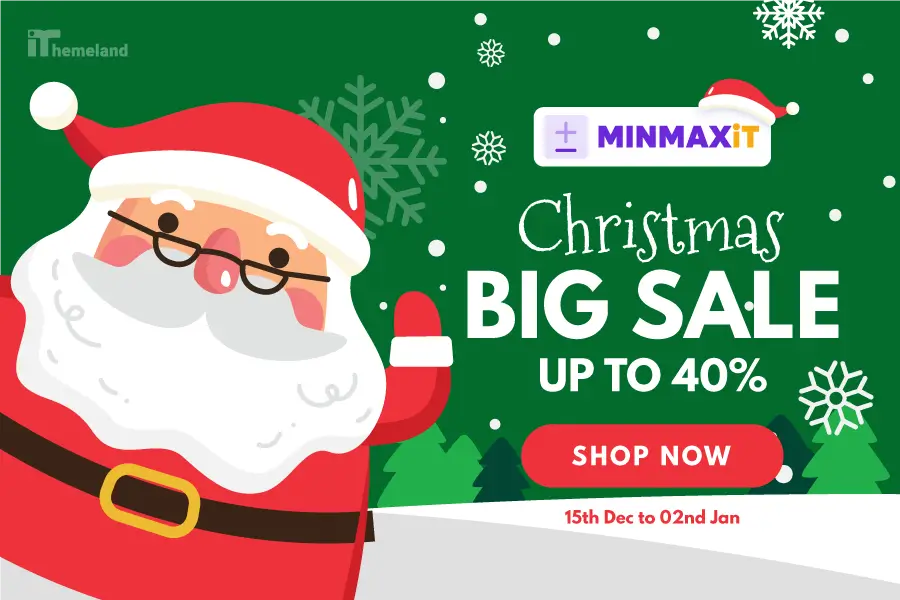 Best WordPress Christmas Deals And New Year Offers In 2025-2026 50 MINMAXiT christmas banner