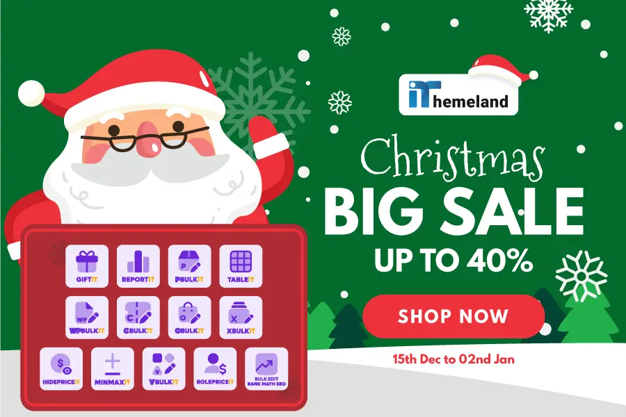 Best WordPress Christmas Deals And New Year Offers In 2025-2026 52 iThemeland Plugins christmas banner