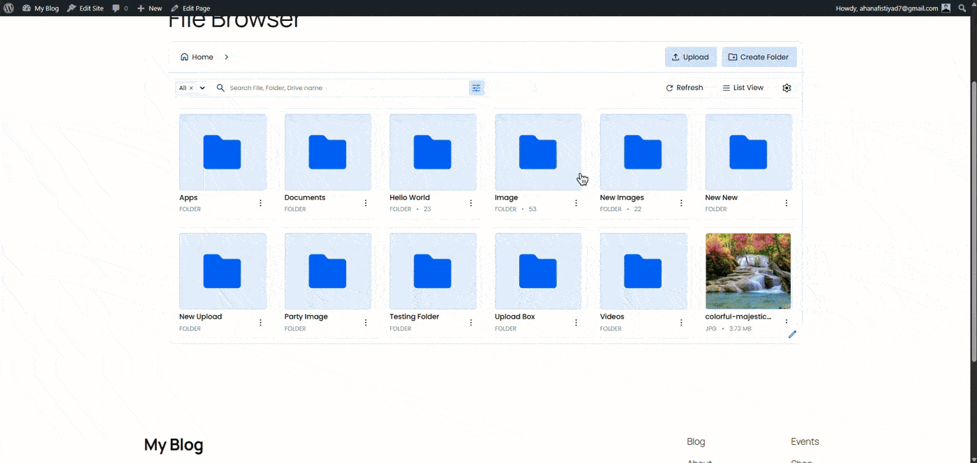 Frontend File Browser of File Manager For Dropbox.gif