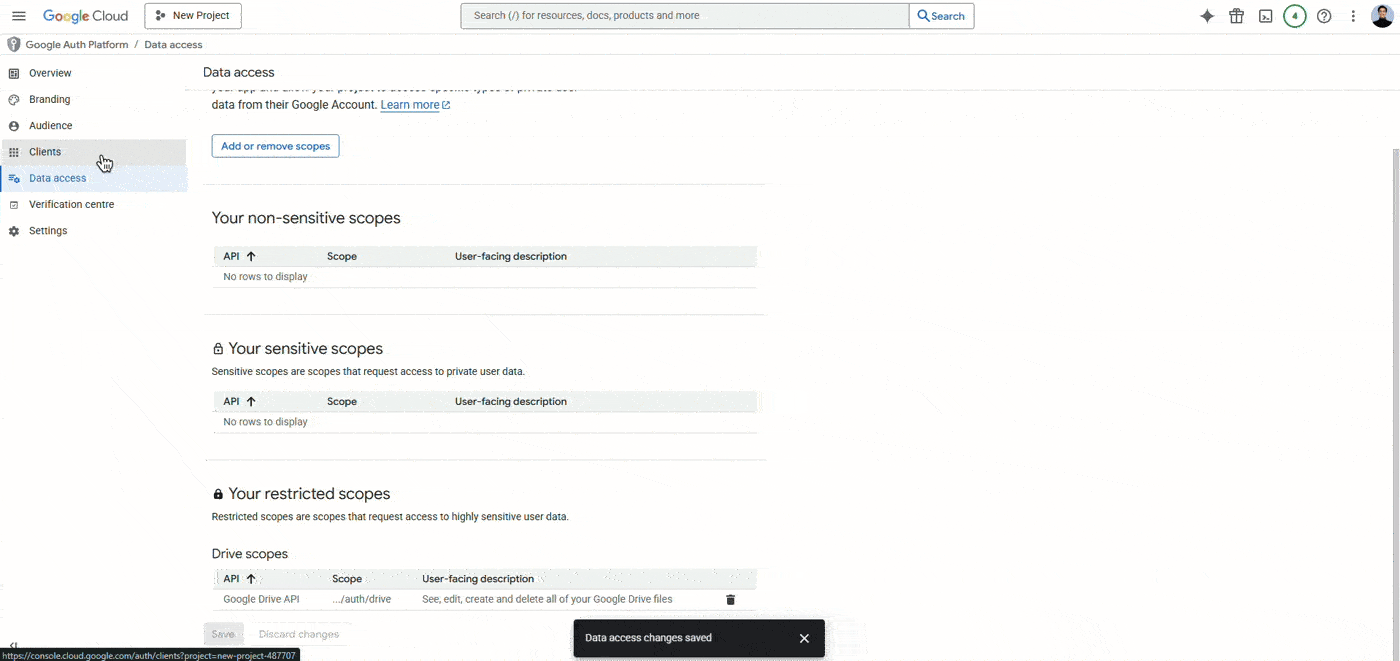 Create OAuth Client ID Credentials