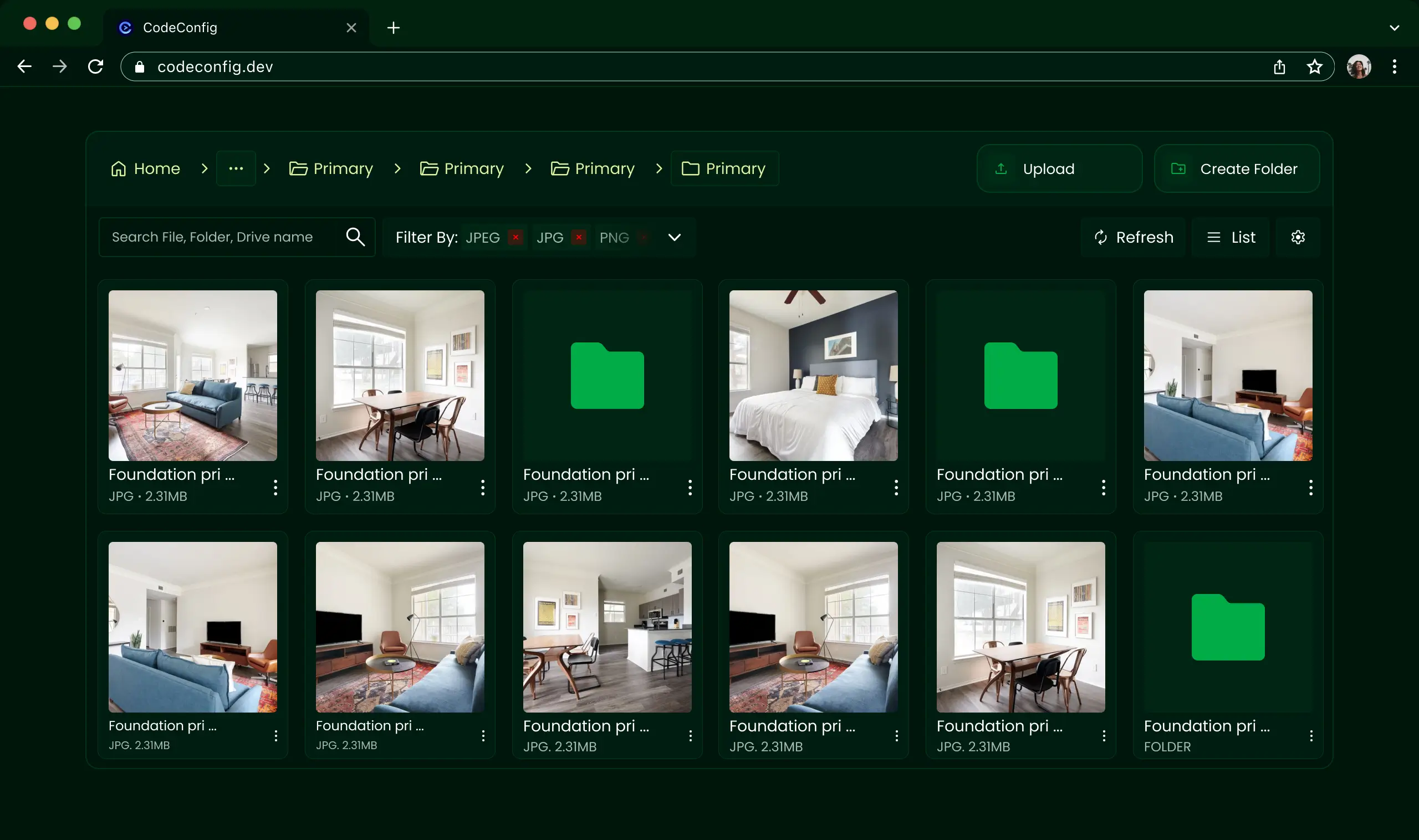 File browser module of Integration for Google Drive