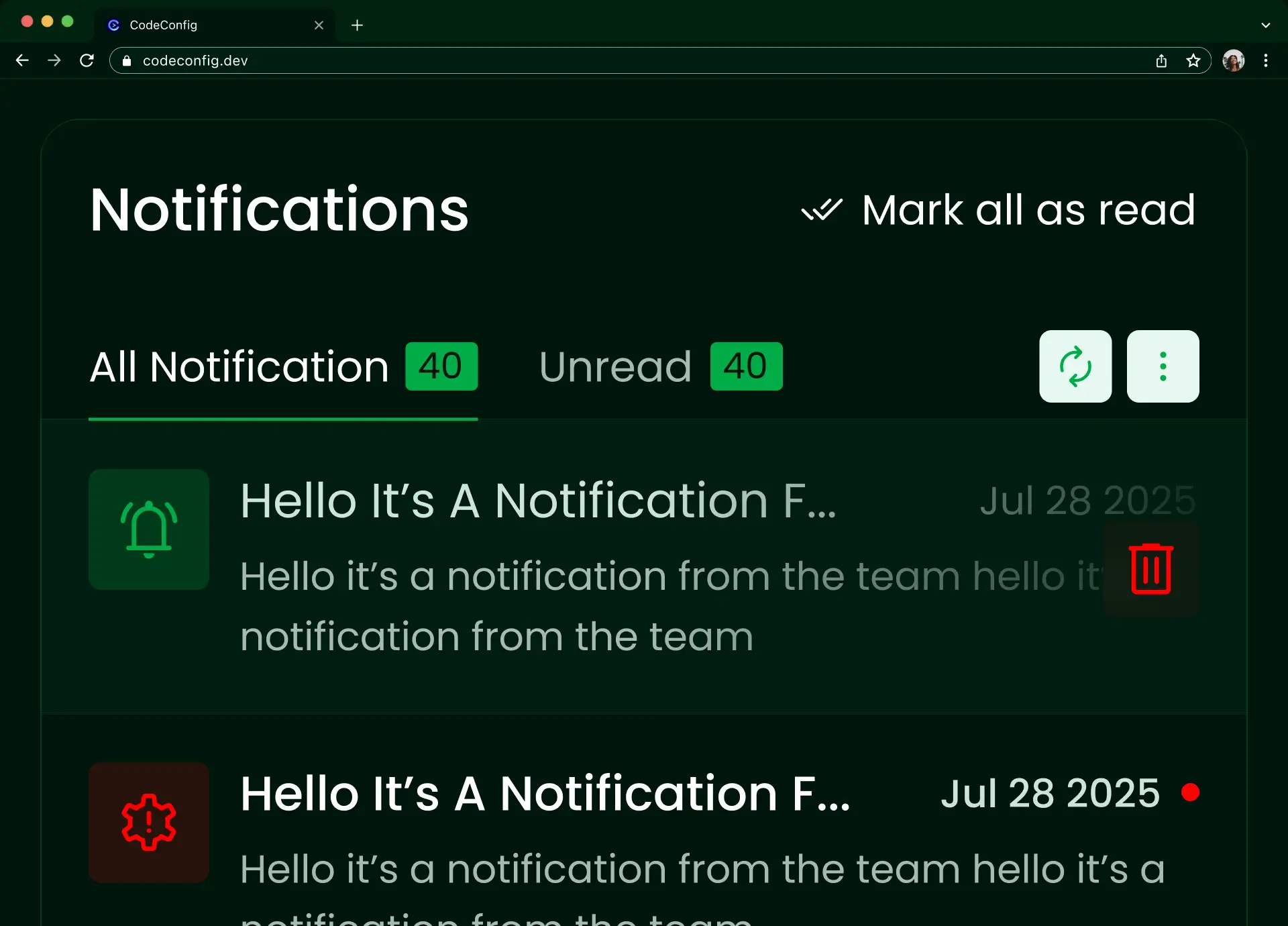 Showing the real-time smart notifications panel demo image, Integration for Google Drive