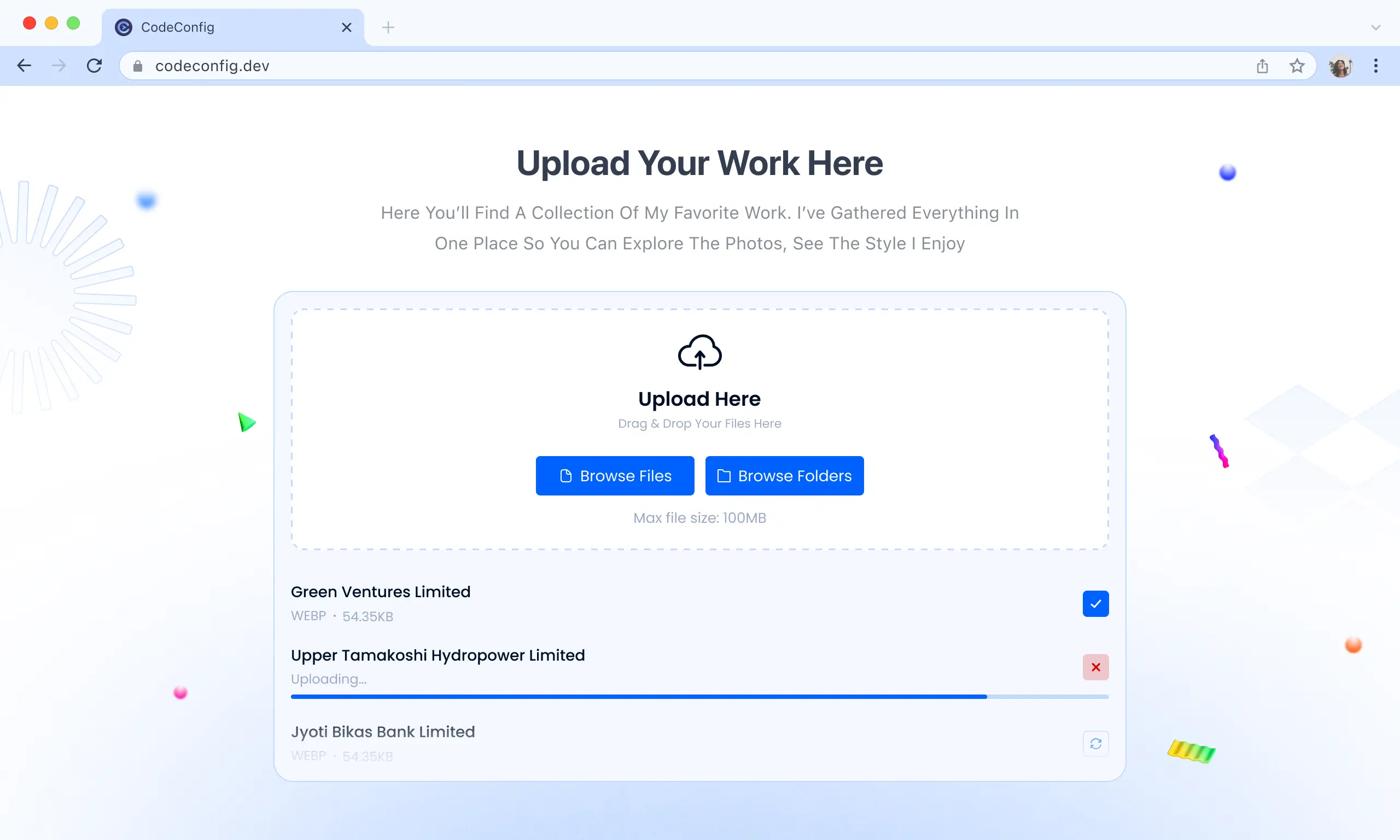 Dropbox upload box