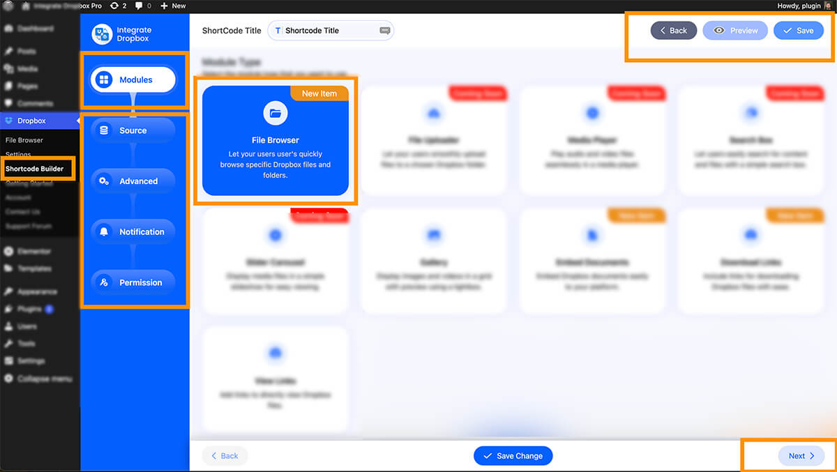 File Browser Shortcode Module in Integrate Dropbox - What is the Integrate Dropbox plugin