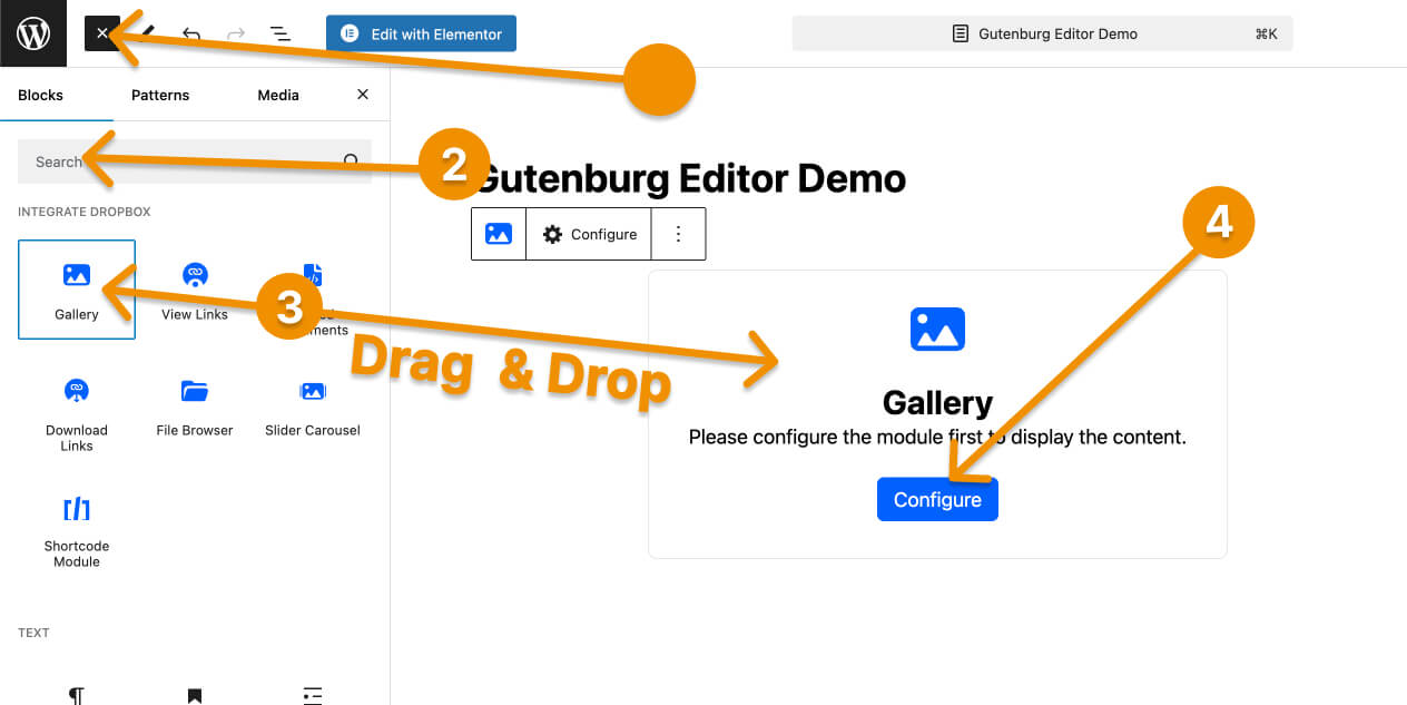 Enable Gutenberg Editor Mode In Dropbox