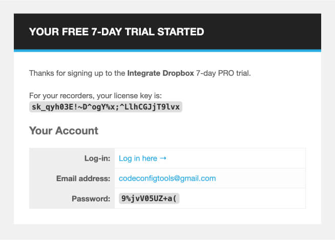 Trial version Email Confirmation