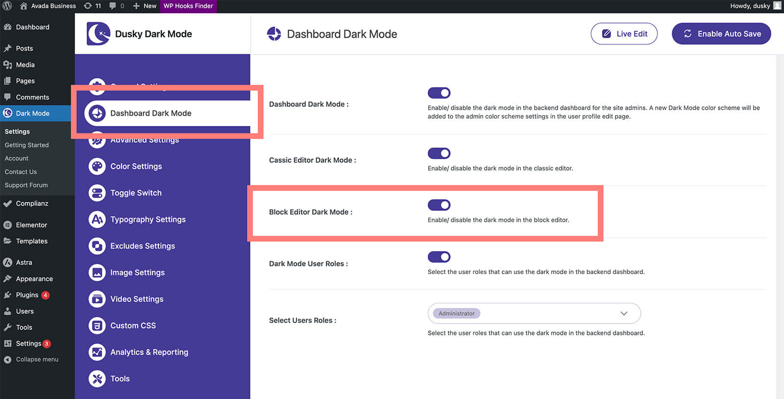 Enable Dark Mode in Gutenberg Block Editor