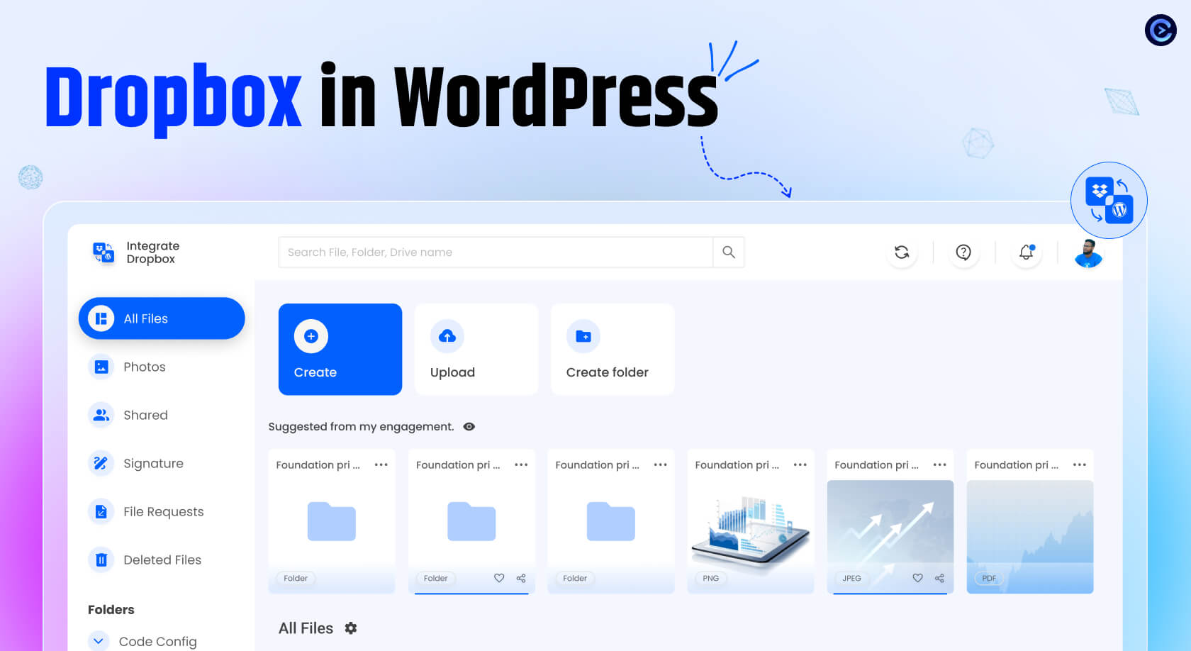 dropbox for WordPress