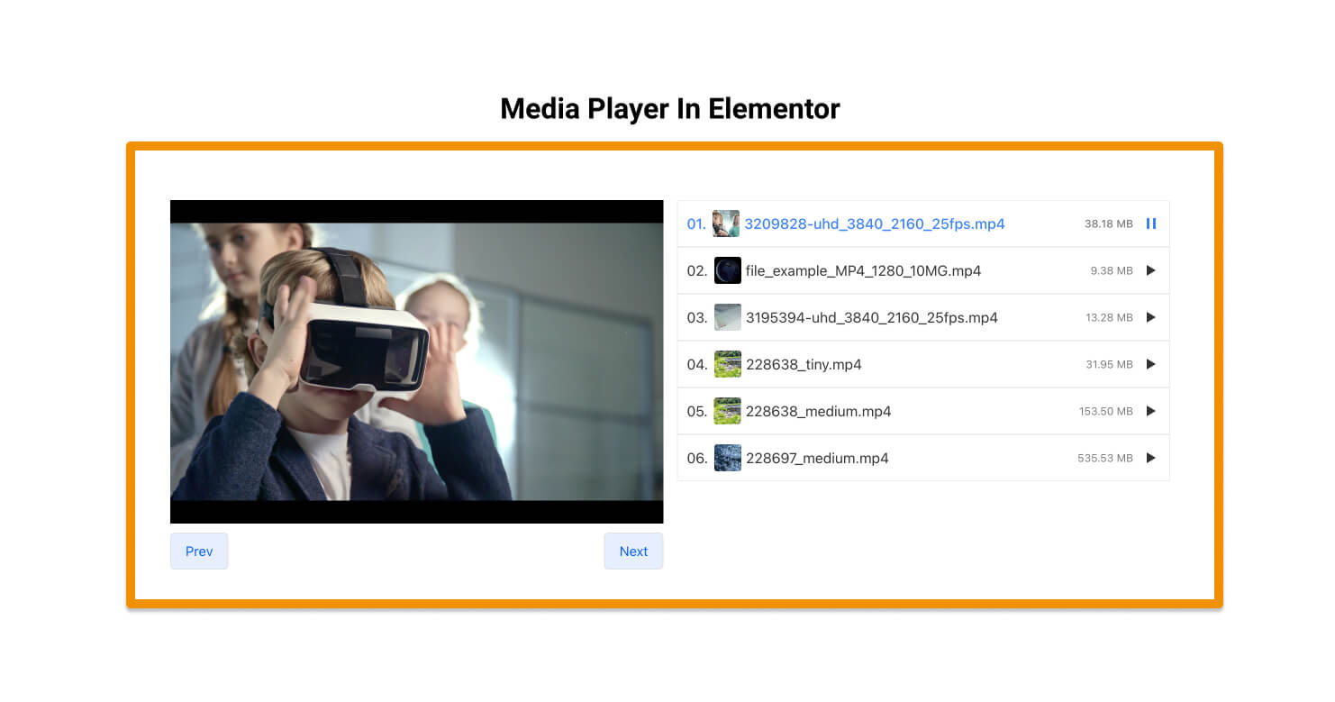 Preview Media Player In Elementor