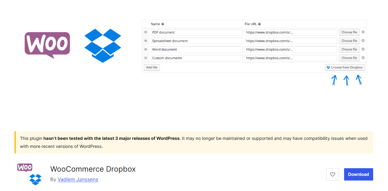 WooCommerce Dropbox WordPress Plugin