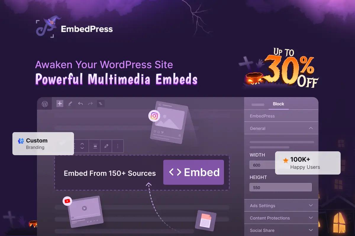 Best WordPress Halloween Deals 2025 (100+ Deals) 91 EmbedPress