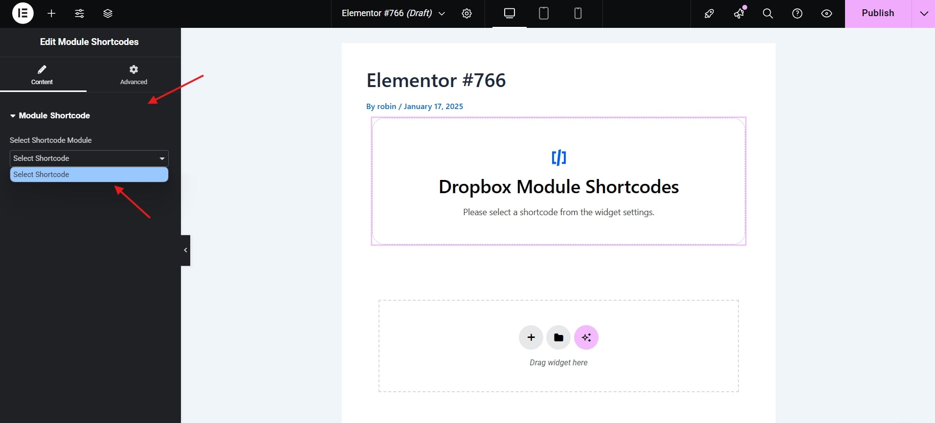 dropbox Shortcodes Module