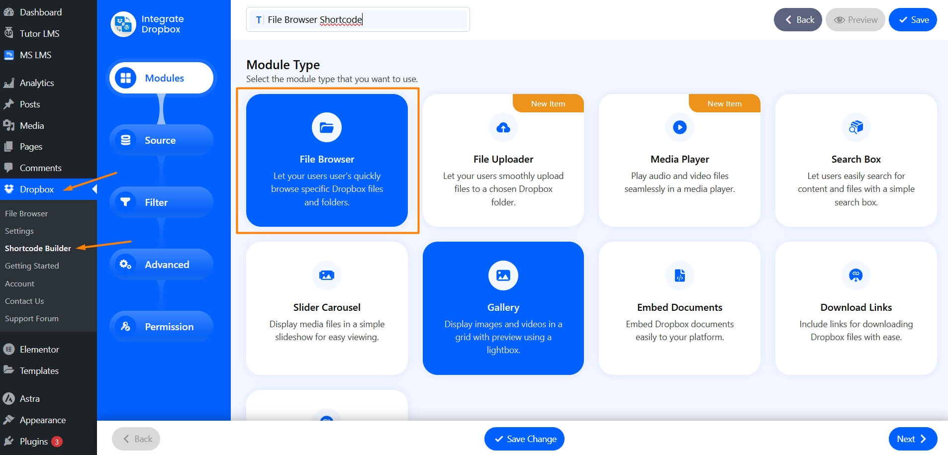 File Browser module