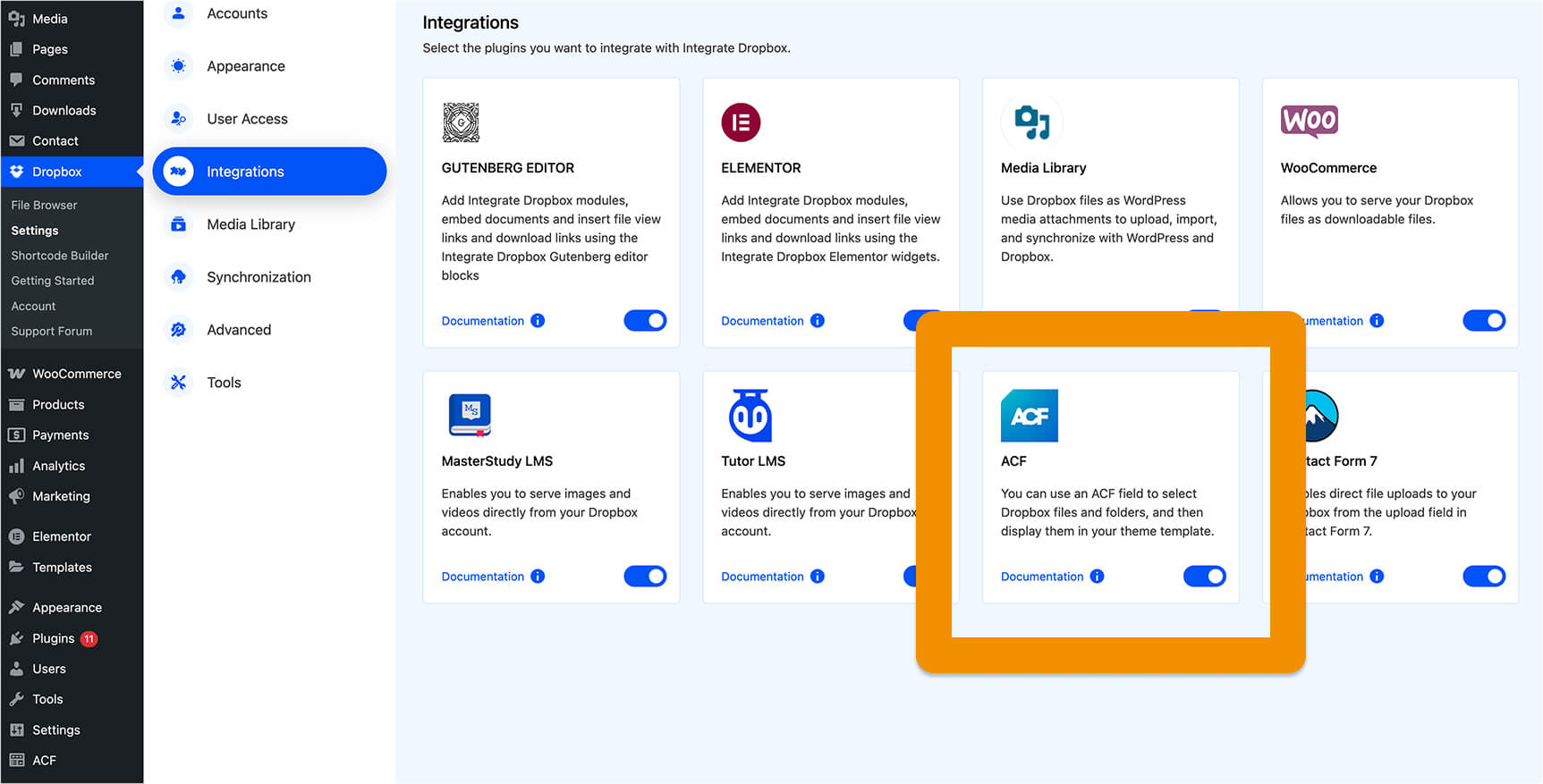 Use Dropbox Files In Advanced Custom Fields