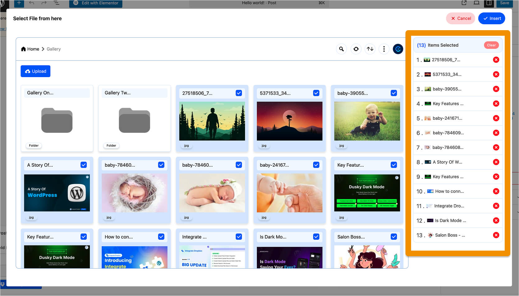 Select Files From then