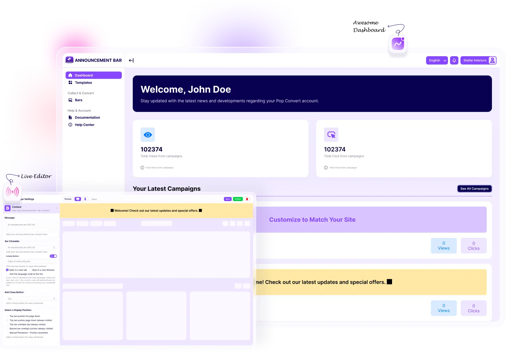 Shopify Announcement Bar Hero Image