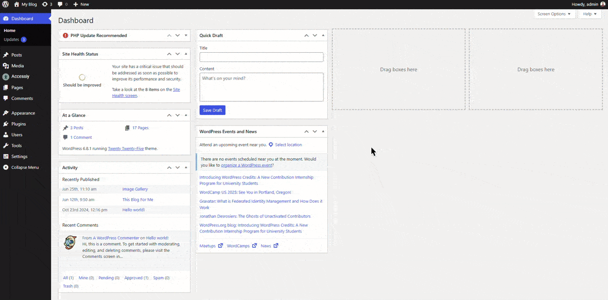 Configure Accessiy Settings in Design Tab