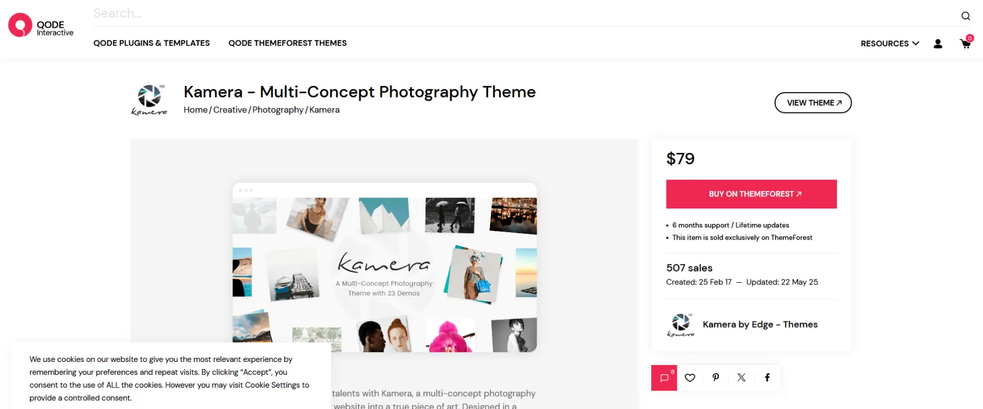 photography WordPress themes Kamera