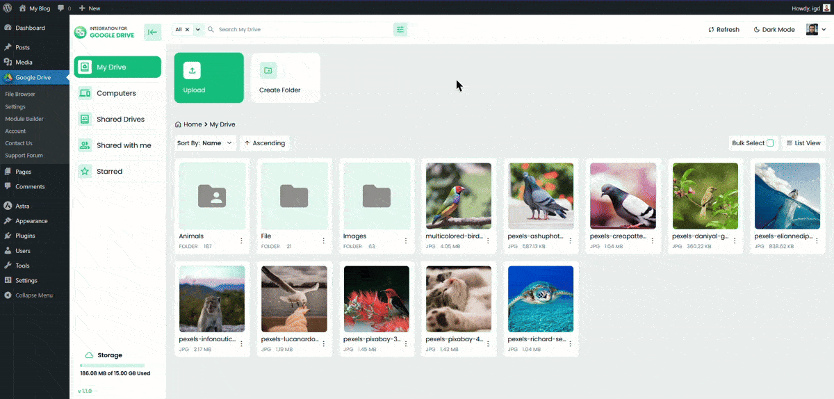 Integration For Google Drive-File Uploading