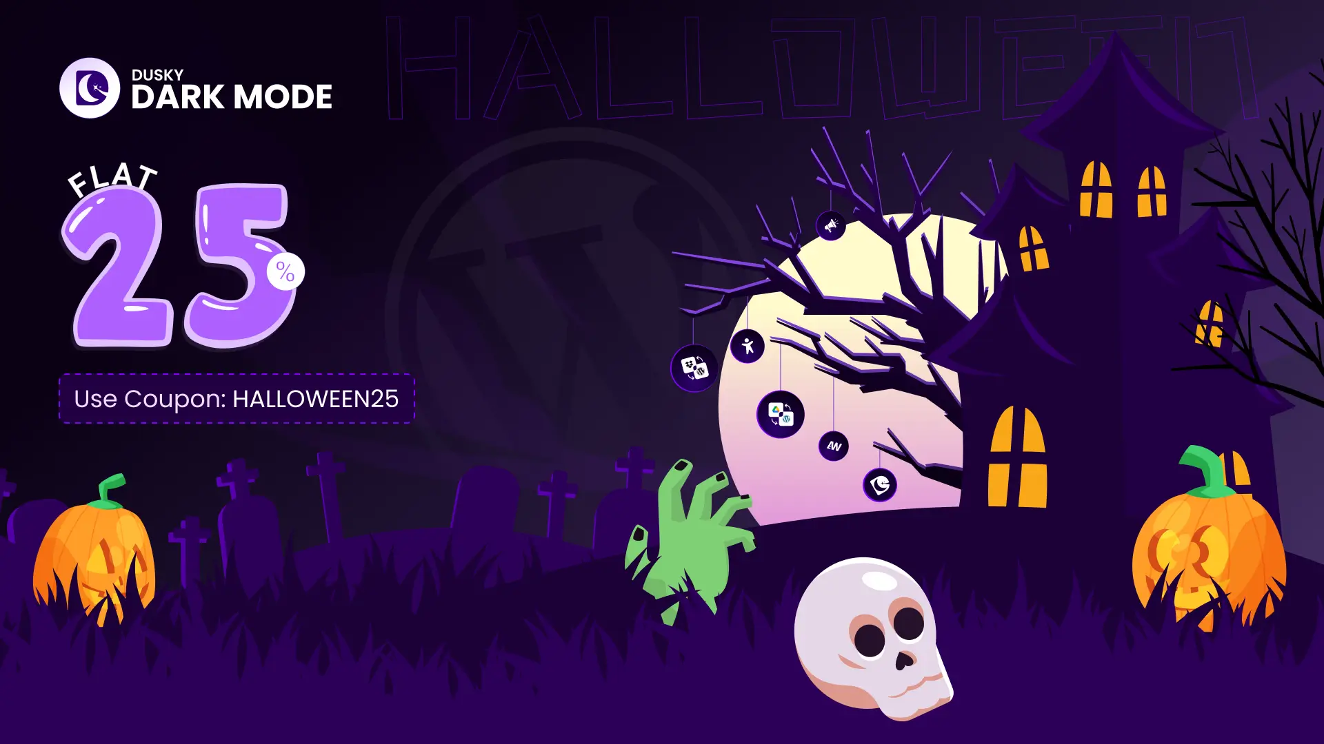 Best WordPress Halloween Deals Dusky Dark Mode