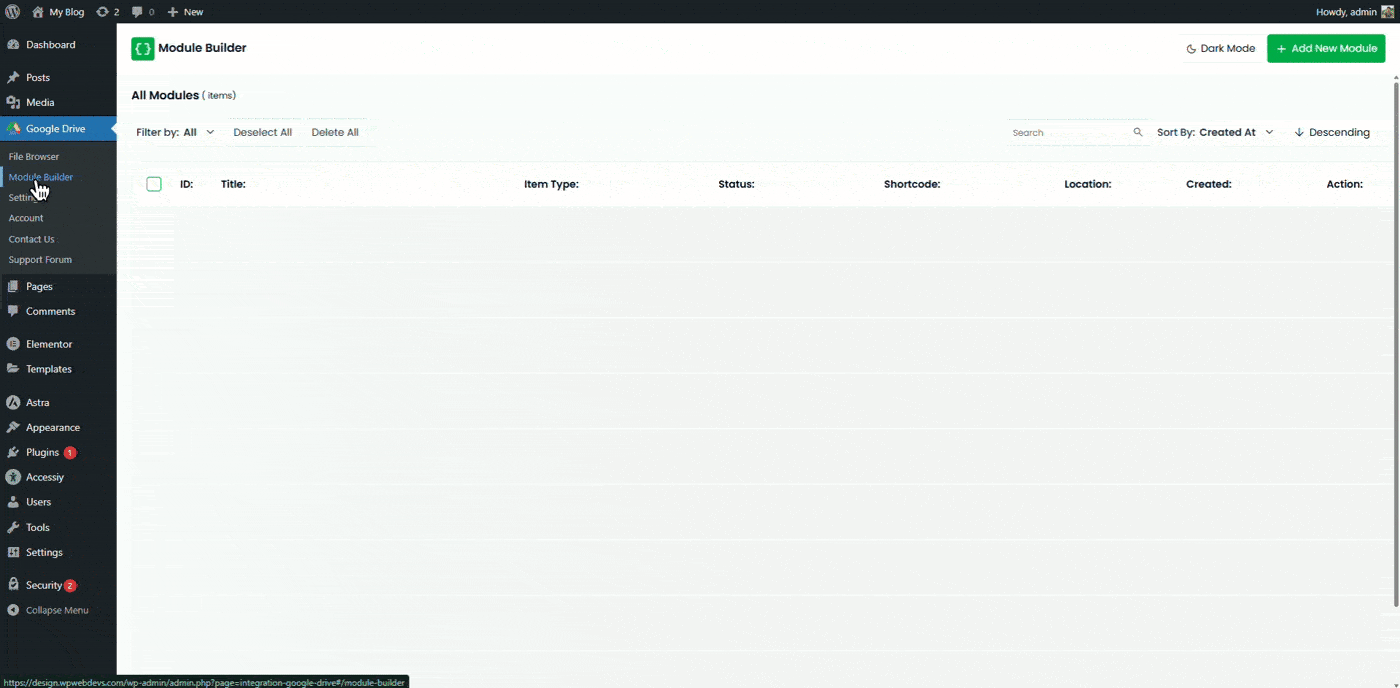 How to Use Integration for Google Drive With Classic Editor? 3 Paste a Module Shortcode to Classic Editor