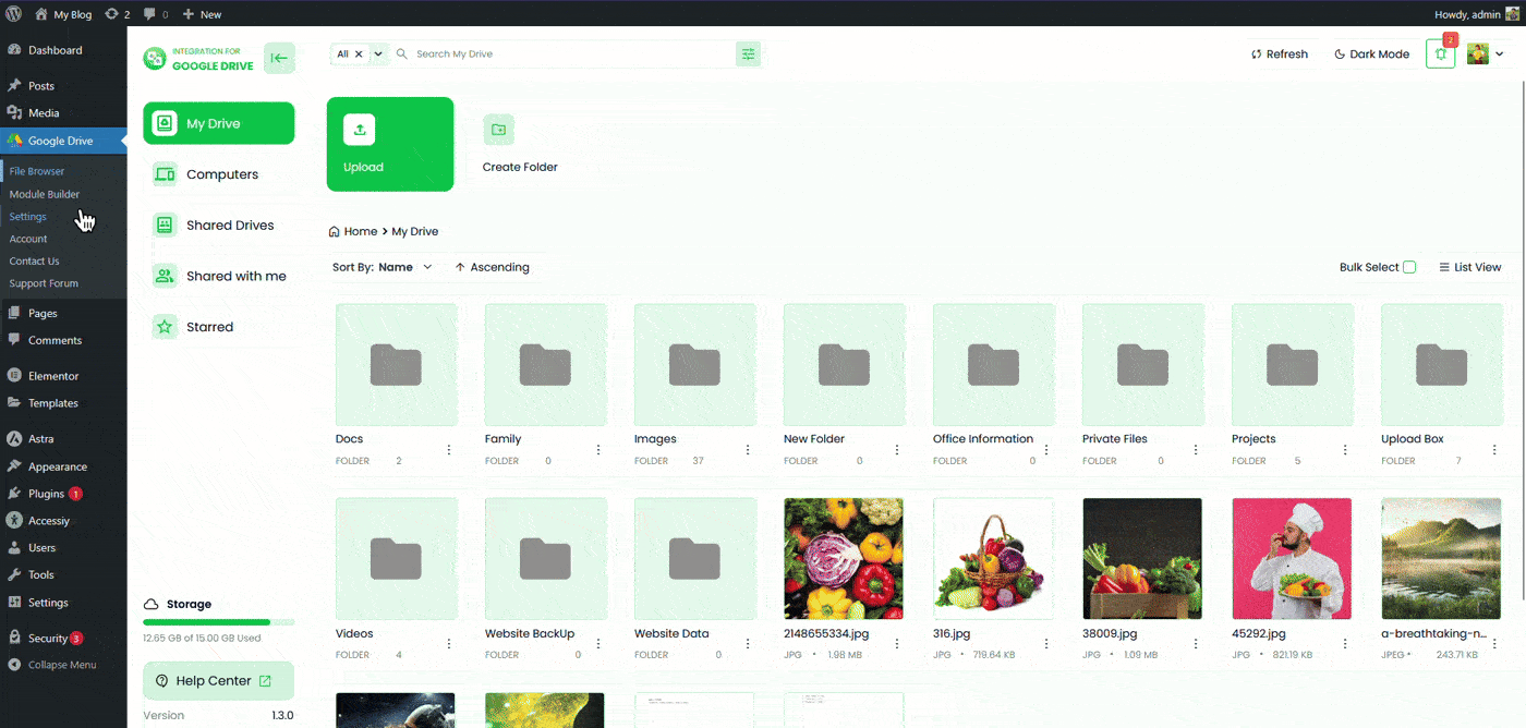 How to Create File Uploader Using Integration for Google Drive? 1 Google Drive Uploader Module Selection