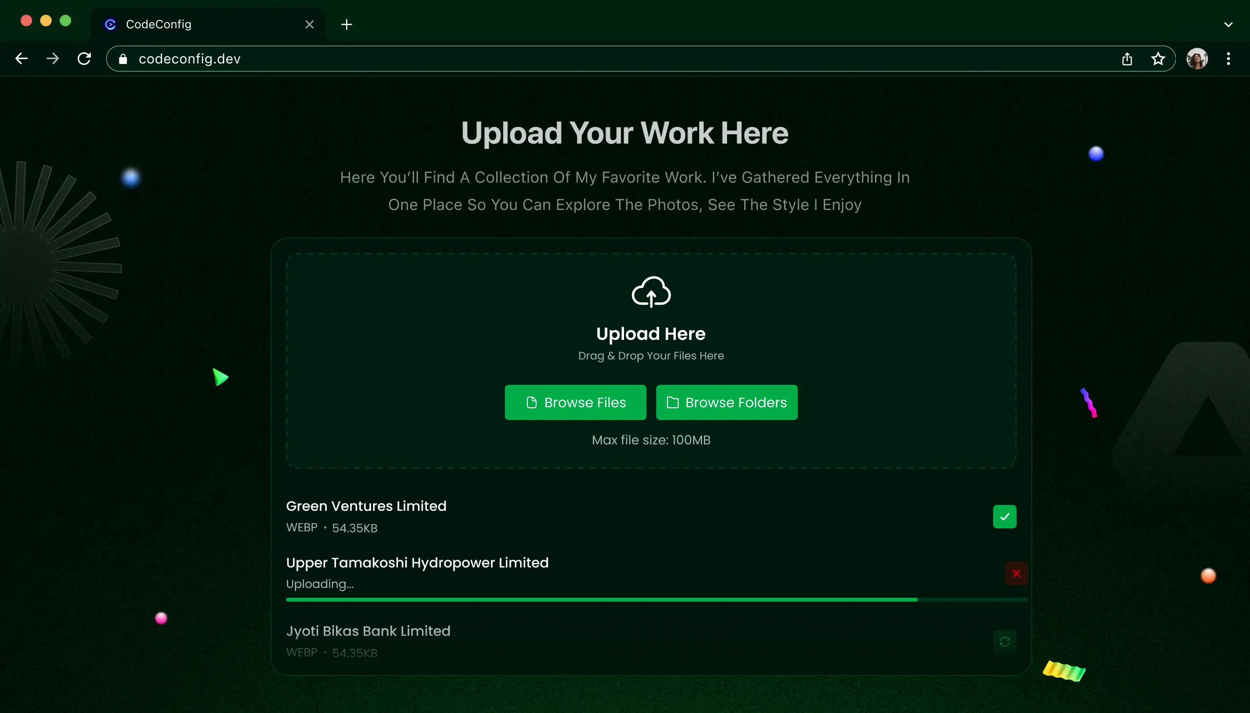 Seamless Upload Box