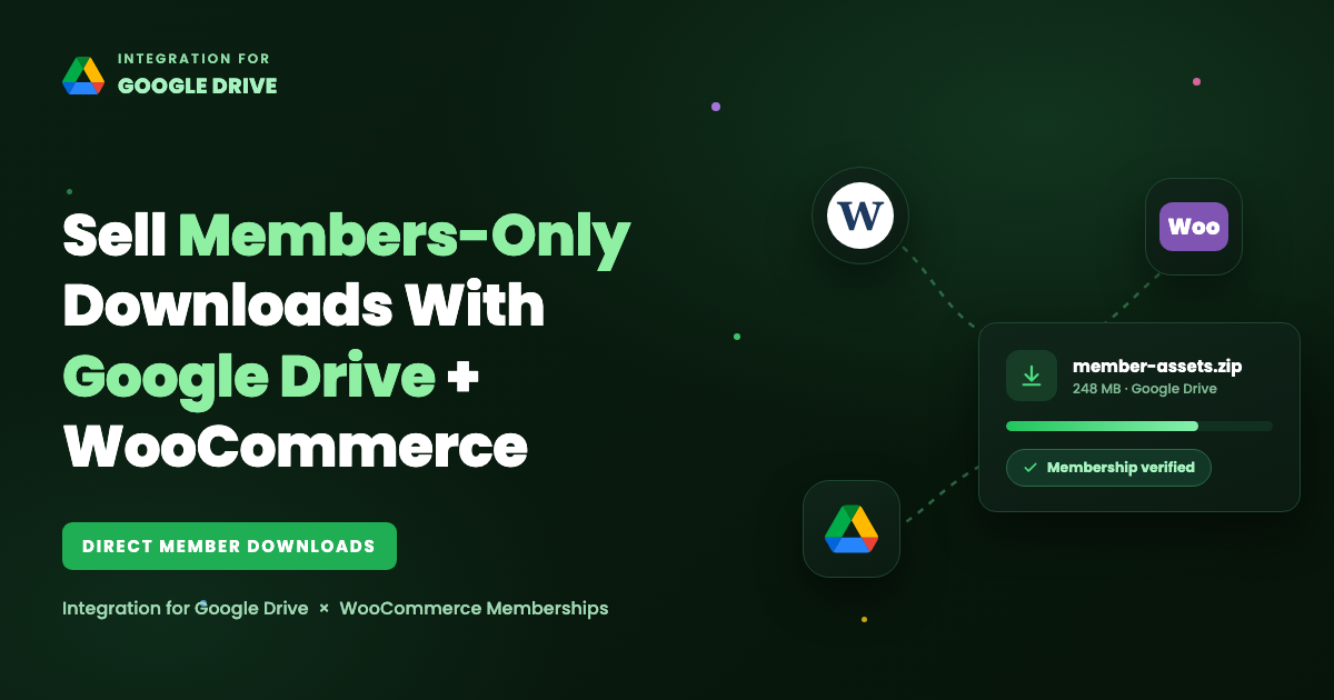 Sell members-only downloads with Google Drive and WooCommerce Memberships
